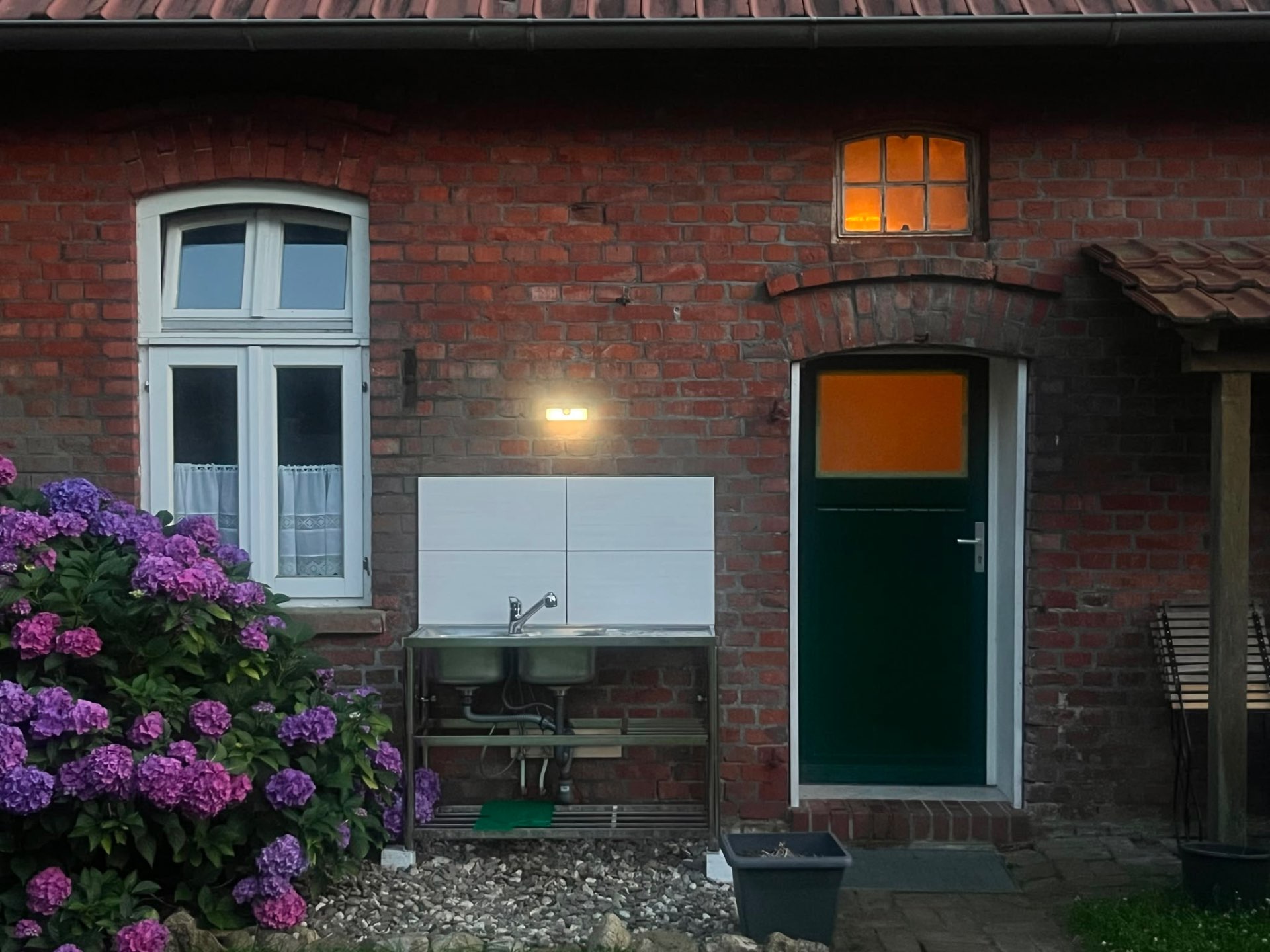 Abwaschplatz am Bauernhaus